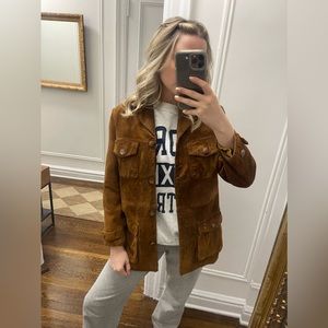 DRY CLEANED vintage 70s Virginia Slims women’s camel brown suede blazer jacket